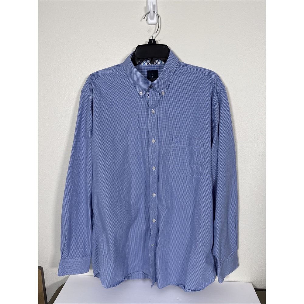 Tailorbyrd Men's XL BlueWhite Gingham‎ L/S Button Down Shirt C2